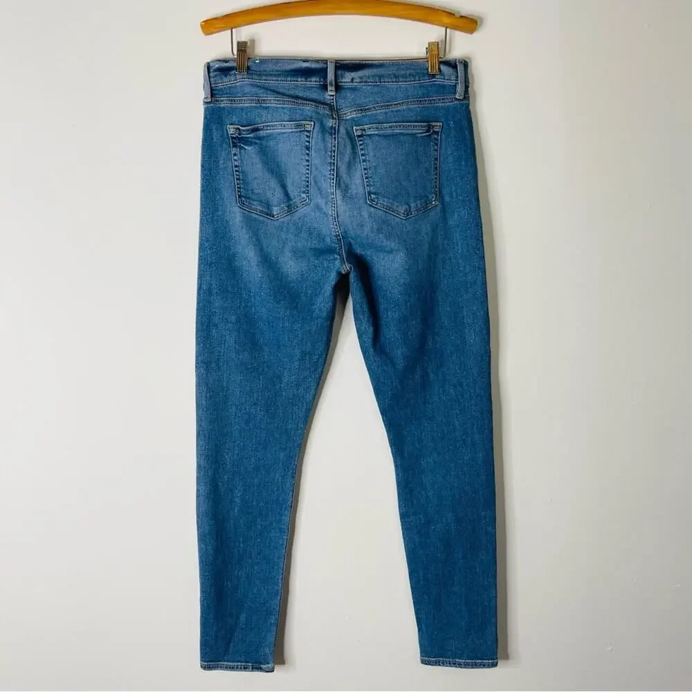 Loft blue high waisted skinny crop ankle jeans 10